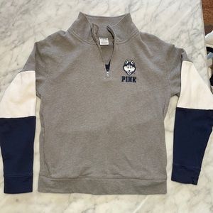 UCONN Victoria's Secret PINK half zip up- S